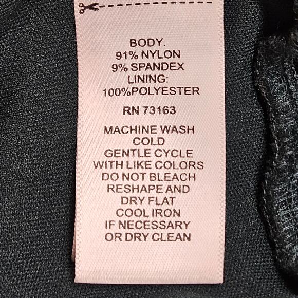 Cable & Gauge Green Mock Neck Sheer Long Sleeve Lace Floral Blouse Size M - Picture 9 of 10